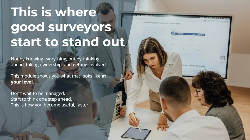 Taking initiative and being proactive module screen